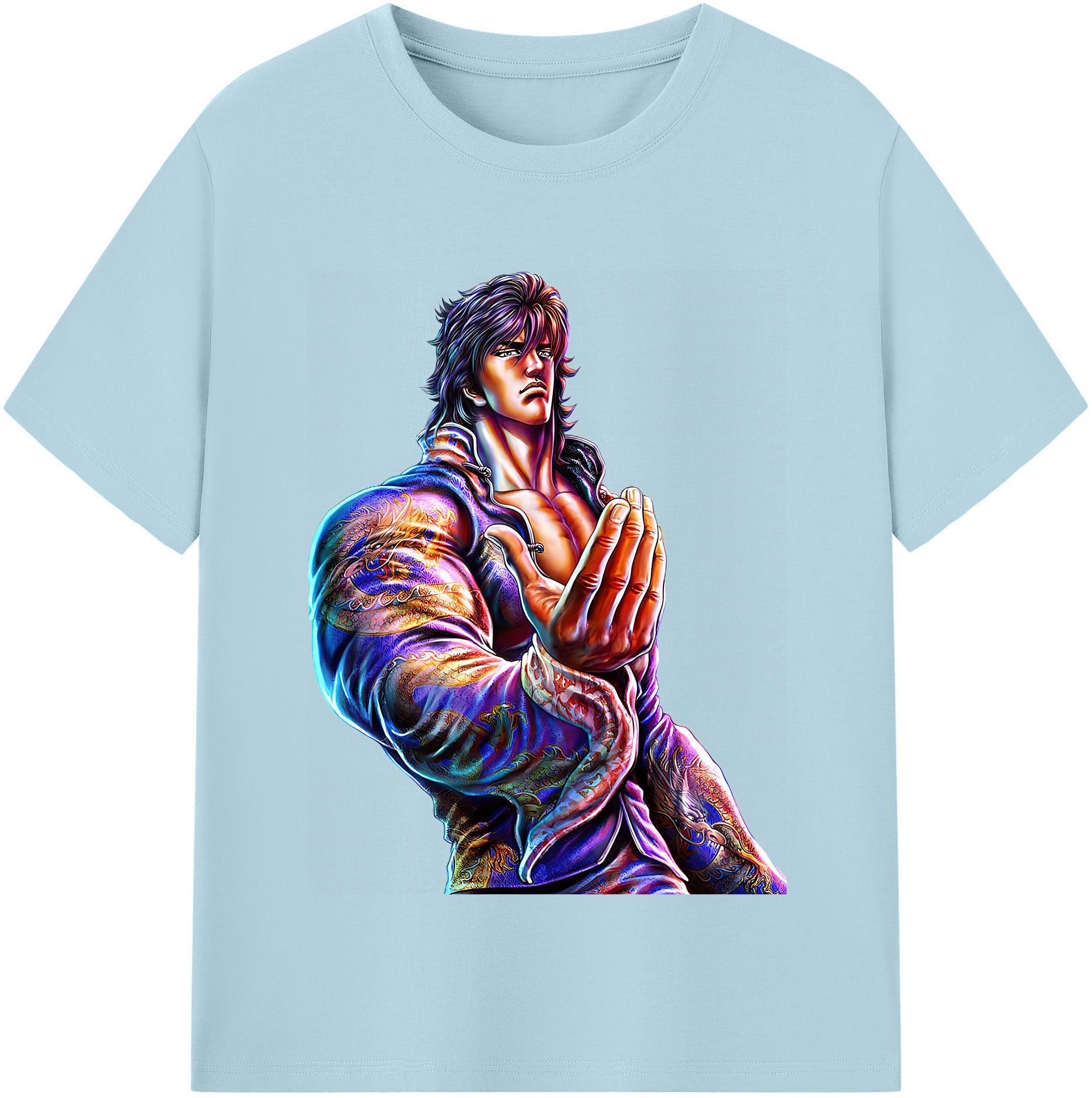 （画像用） 北斗の拳 Fist of the North Star 綿100％半袖Tシャツ（フロントプリント）